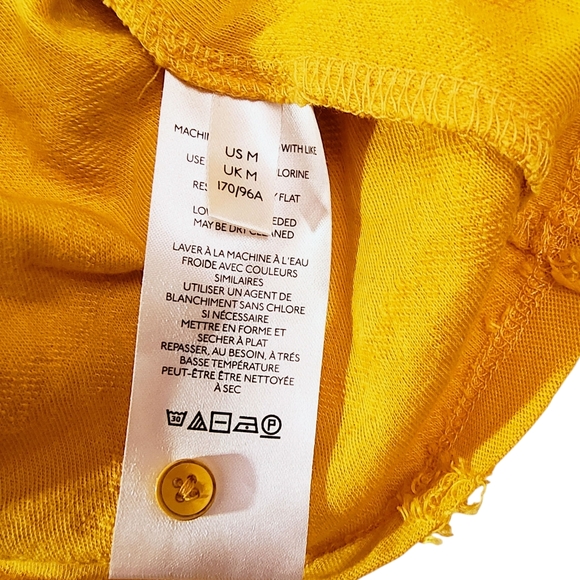 Anthropologie Mustard Yellow Textured Henley Style Button‎ Front Tank Top in M - Picture 8 of 9